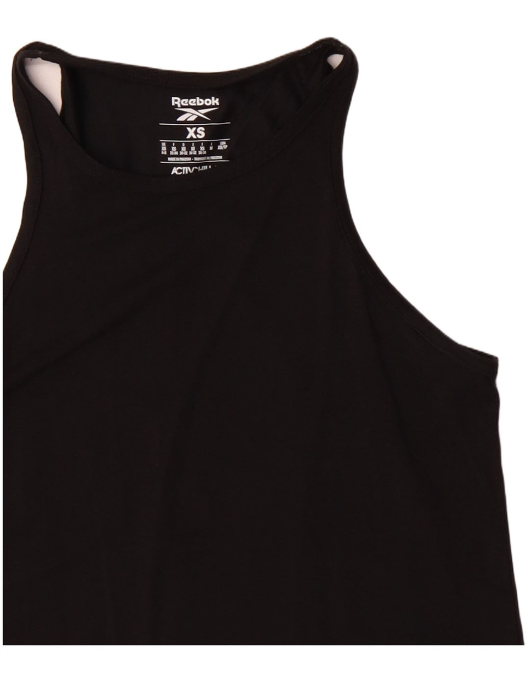 Top de colete gráfico feminino REEBOK UK 4/6 XS preto