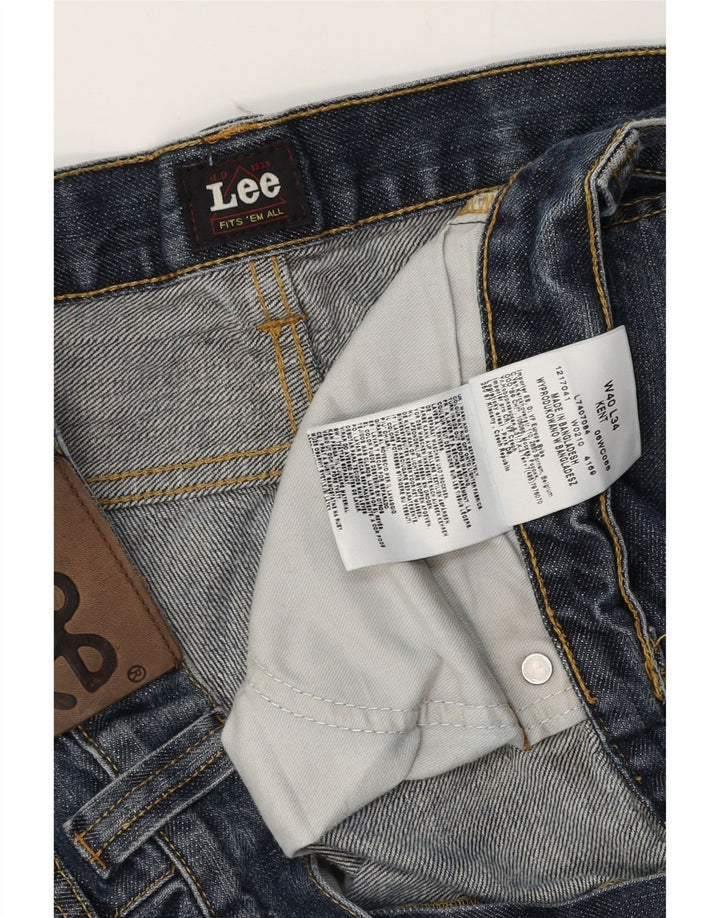 LEE Mens Kent Straight Jeans W40 L34 Azul Marinho Algodão