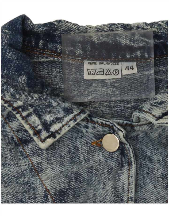 Jaqueta jeans feminina vintage oversized IT 44 algodão azul médio