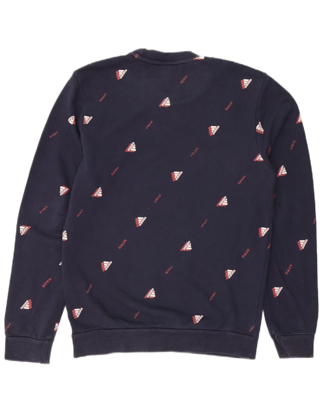 ADIDAS Mens Graphic Sweatshirt Jumper Pequeno Azul Marinho