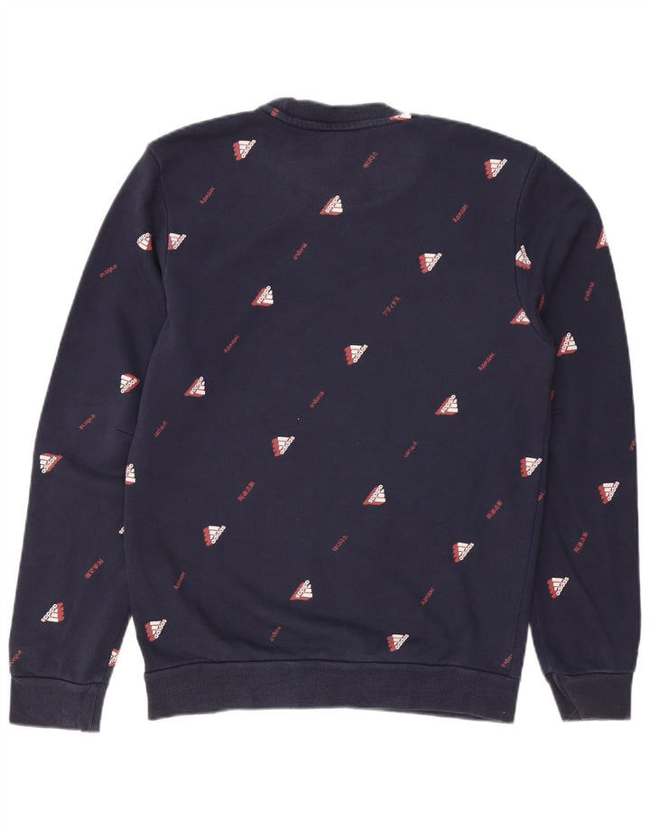 ADIDAS Mens Graphic Sweatshirt Jumper Pequeno Azul Marinho