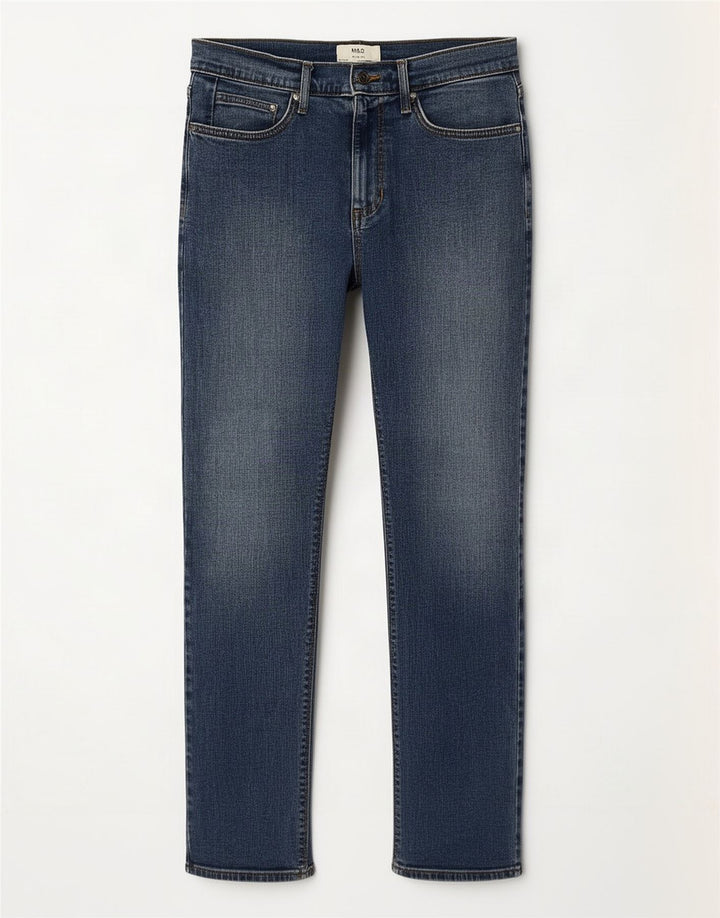 Marks & Spencer Mens Slim Jeans W32 L31 Azul Algodão