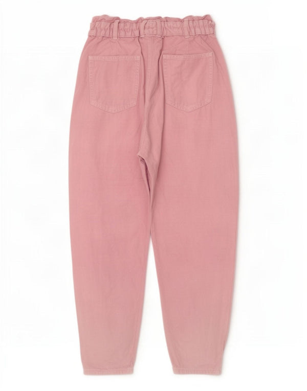 Calça jeans feminina Zara com cintura alta e cintura alta EU 38 pequeno W28 L25 rosa