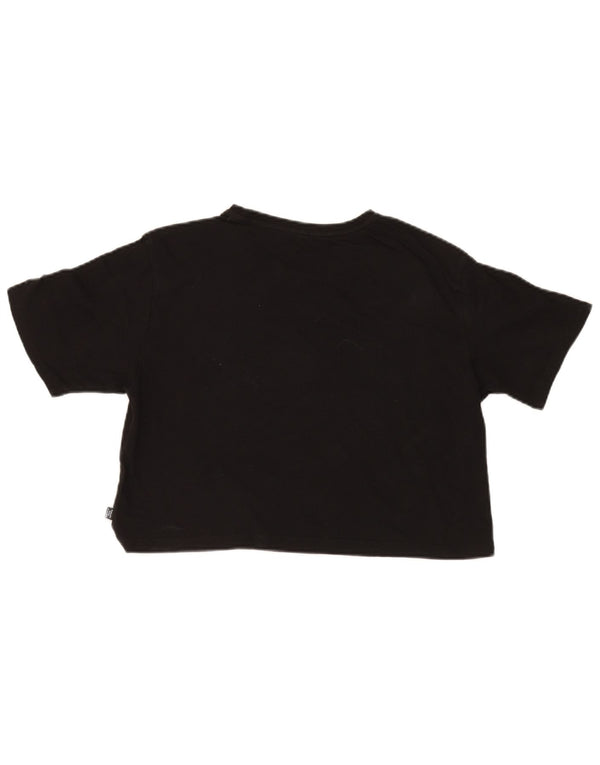 Puma Camiseta Feminina Manga Curta Crop Graphic Top UK 14 Médio Preto