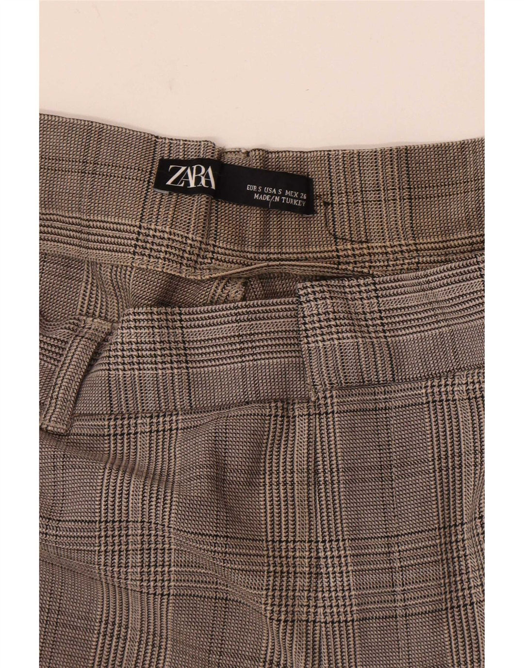 Zara Calça Chino Feminina Slim Pequena W26 L25 Cinza Xadrez