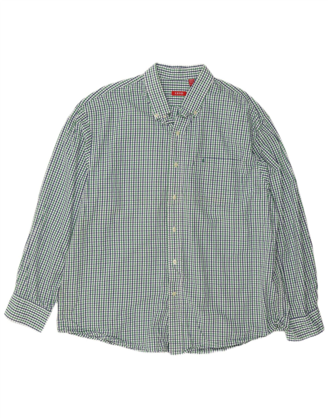 Camisa masculina IZOD 2XL algodão guingão verde