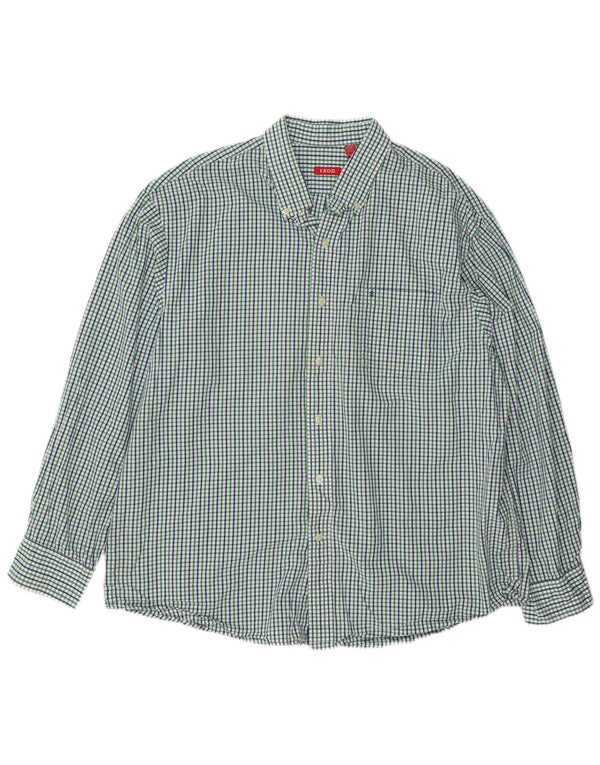 Camisa masculina IZOD 2XL algodão guingão verde
