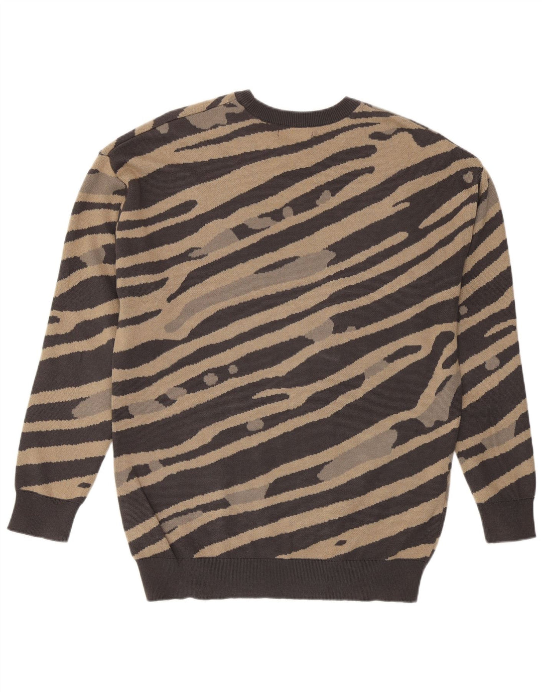 Zara Moletom Masculino Jumper Pequeno Algodão Listrado Marrom