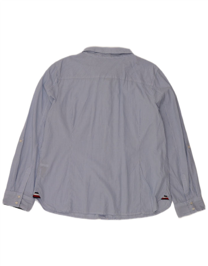 Camisa feminina TOMMY HILFIGER UK 20 2XL algodão listrado azul