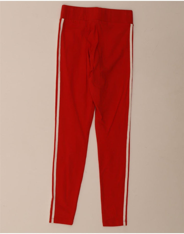 Leggings Adidas Femininas UK 10 Pequenas Algodão Vermelho