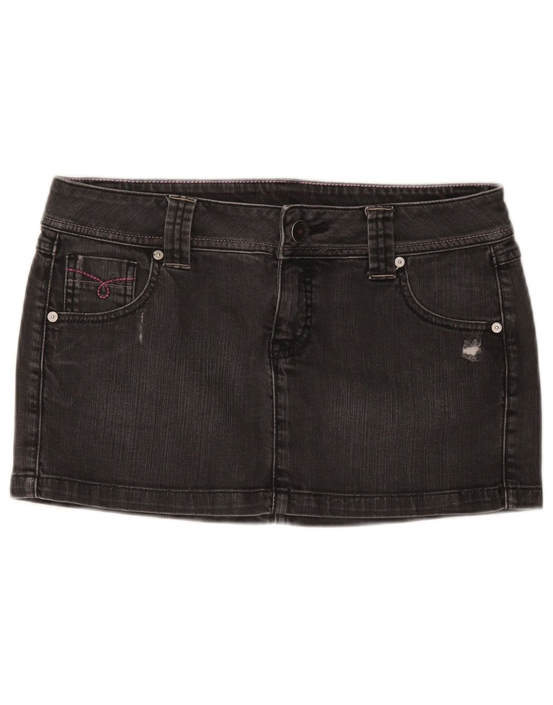 Saia jeans feminina BENETTON IT 44 médio W30 algodão cinza