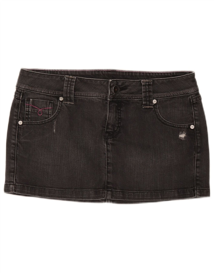 Saia jeans feminina BENETTON IT 44 médio W30 algodão cinza
