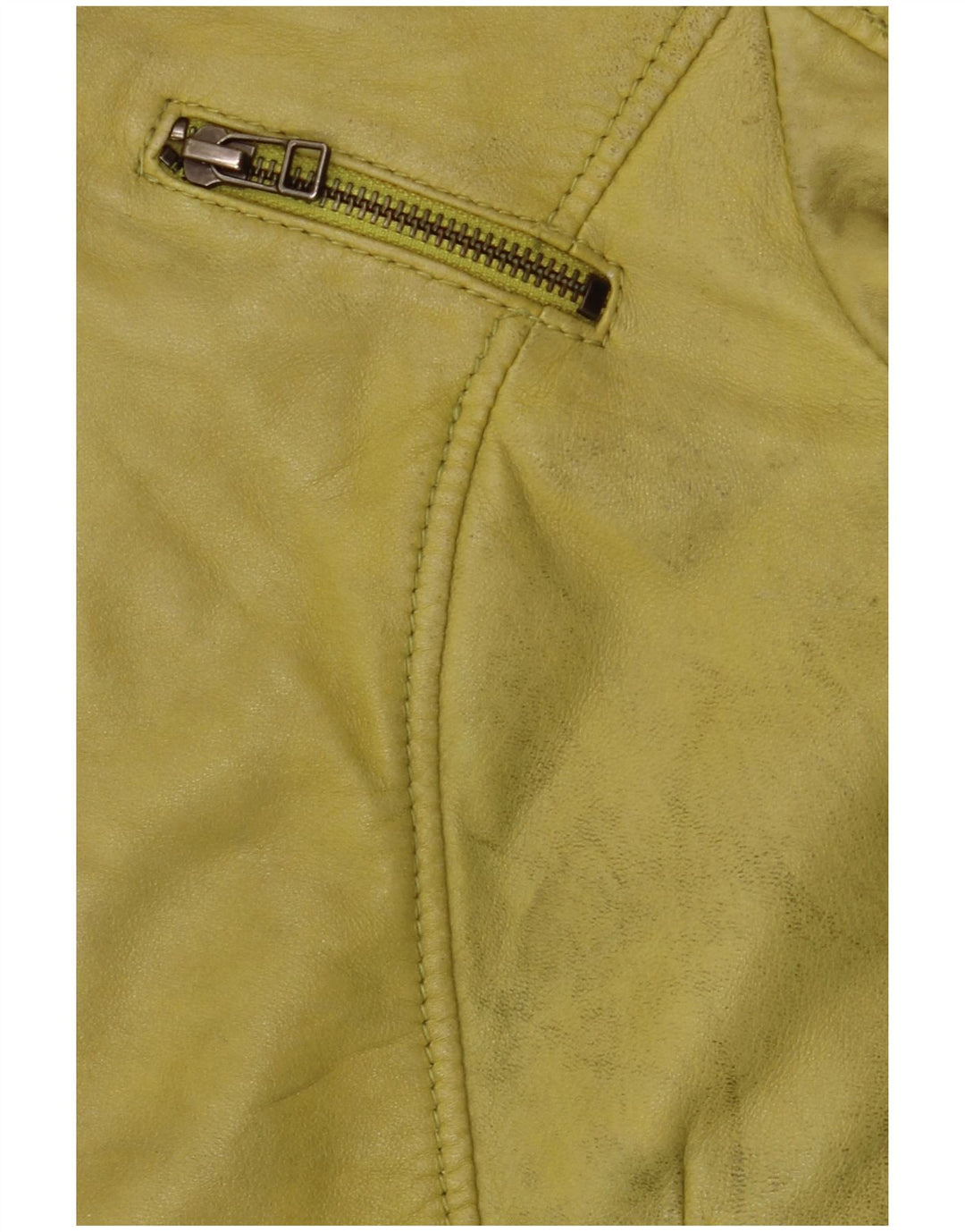 Jaqueta de couro feminina Freaky Nation Reino Unido 10 couro verde pequeno