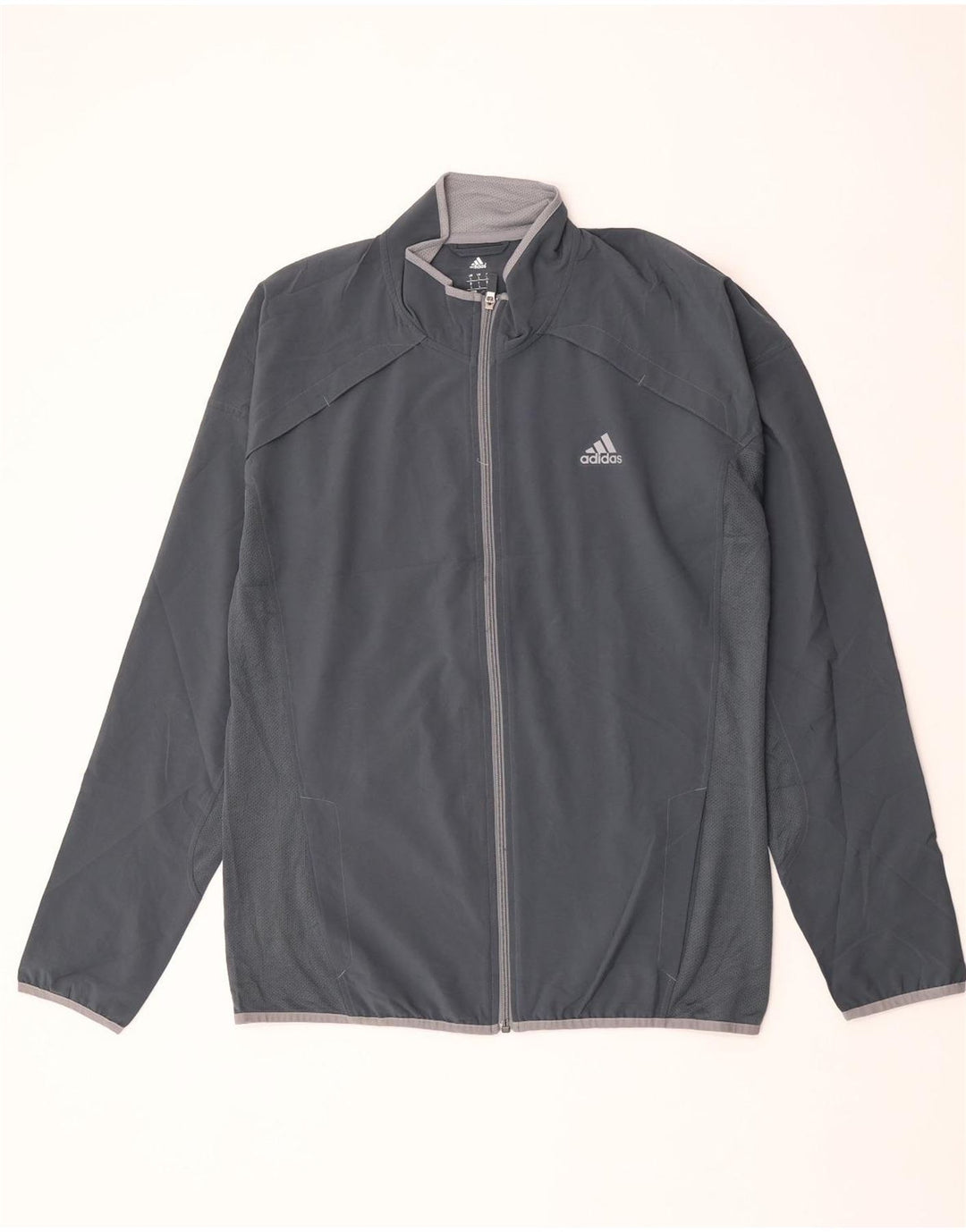 Adidas Mens Climalite Tracksuit Top Jacket Grande Cinza Poliéster