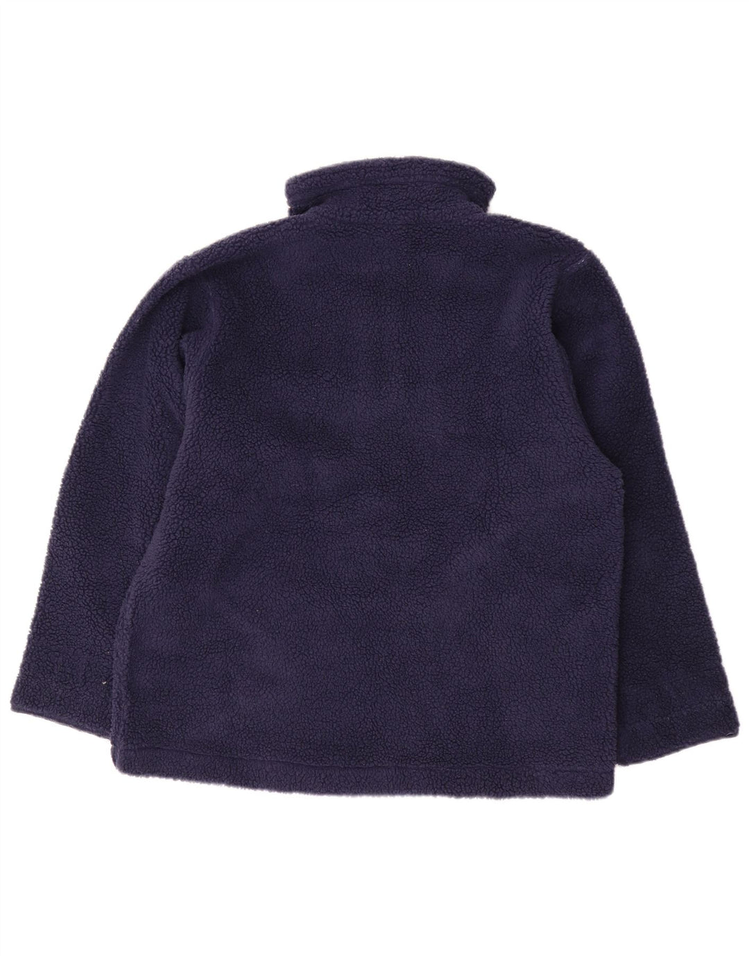 Suéter de lã feminino VINTAGE com zíper e gola UK 16 grande azul marinho Fair Isle