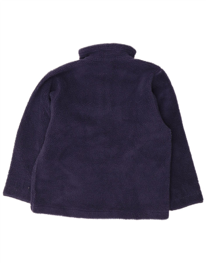 Suéter de lã feminino VINTAGE com zíper e gola UK 16 grande azul marinho Fair Isle