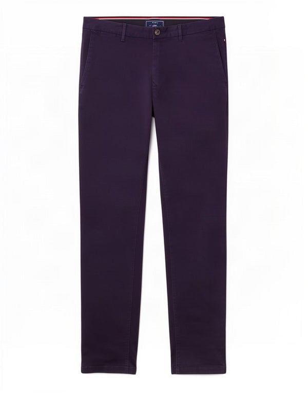 Tommy Hilfiger Mens Slim Chino Calças W34 L34 Azul Marinho Algodão