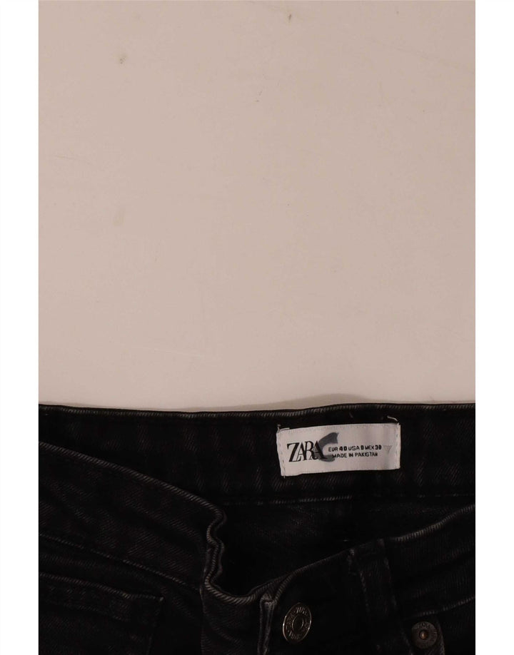 Calça jeans reta feminina Zara EU 40 médio W30 L25 preto
