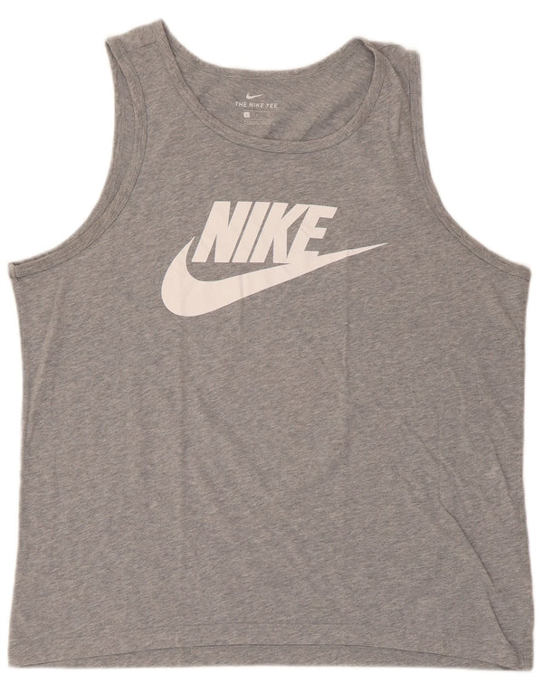Nike Mens Graphic Vest Top Large Grey Cotton