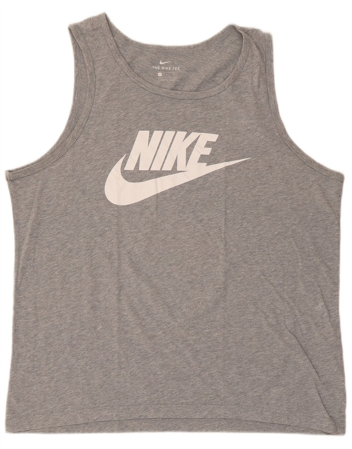 Colete gráfico masculino Nike grande algodão cinza