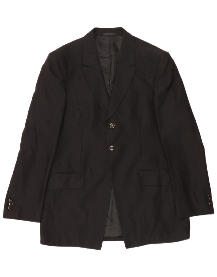 Jaqueta blazer masculina Carlo Pignatelli com 2 botões IT 54 2XL listrada preta