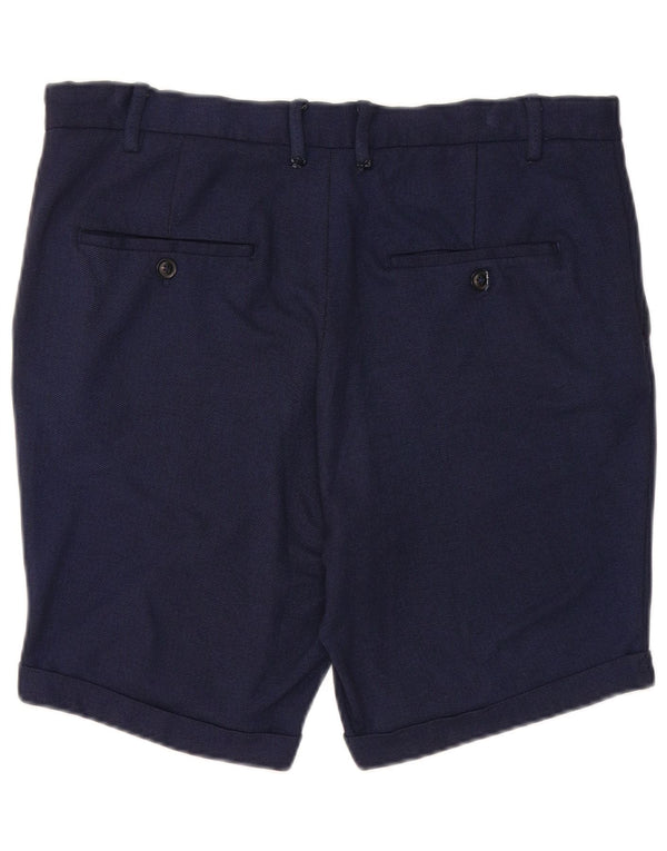 Zara Mens Chino Shorts EU 42 Grande W32 Azul Marinho Viscose