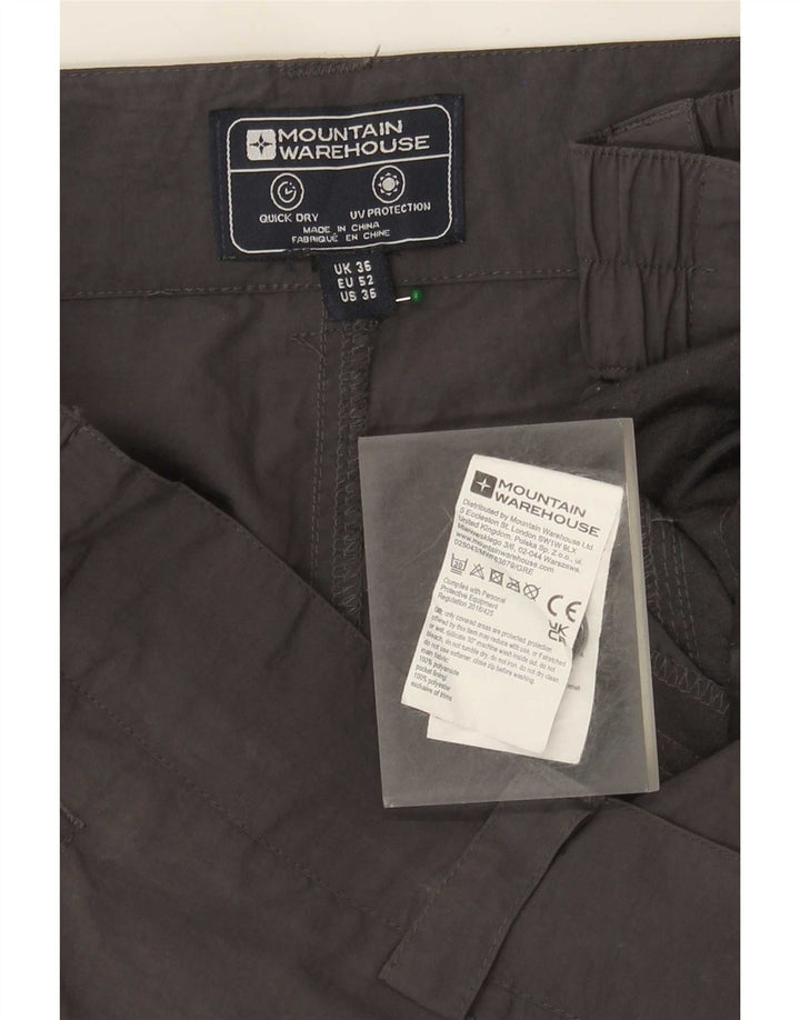Shorts cargo masculino Mountain Warehouse W36 grande poliamida cinza