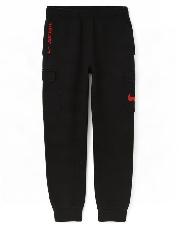 Nike masculino gráfico cargo calças de treino joggers pequeno algodão preto