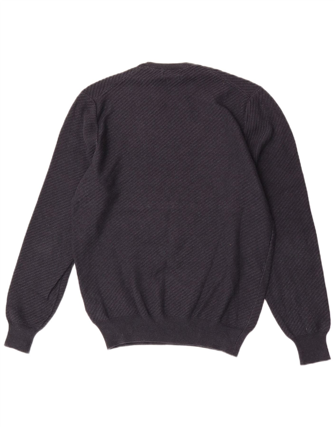 Suéter masculino Massimo Dutti com gola redonda, algodão azul marinho médio