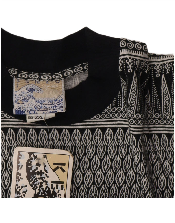Camiseta masculina com padrão abstrato Kenzo 2XL cinza geométrico de algodão designer