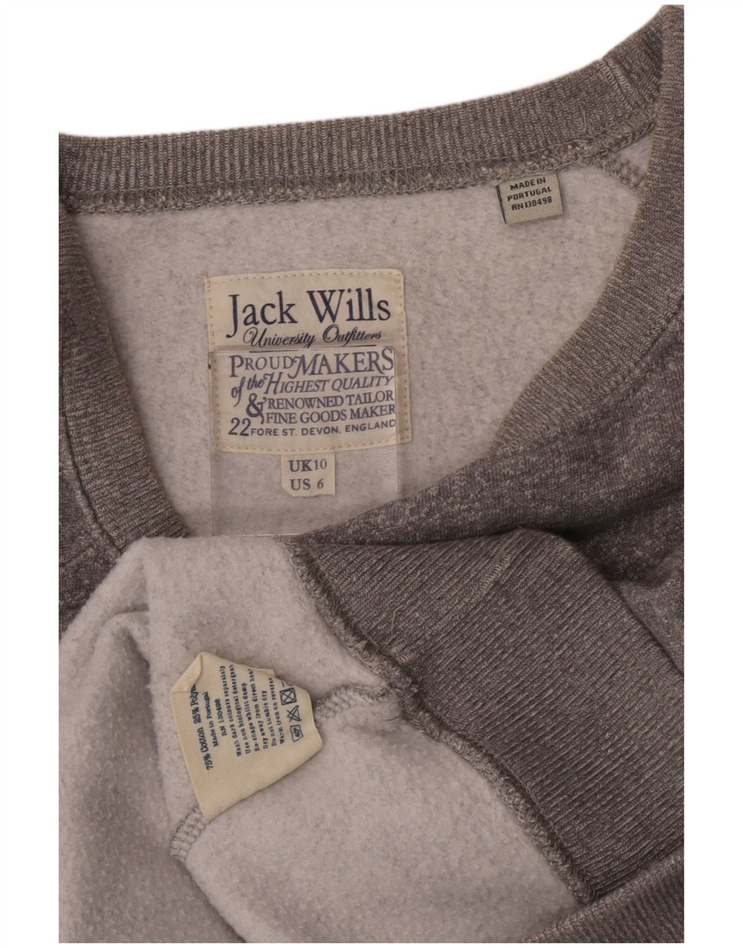 Jack Wills moletom feminino oversized gráfico suéter Reino Unido 10 pequeno cinza