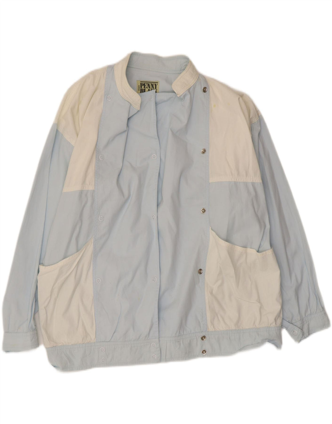 Jaqueta utilitária feminina PENNY BLACK Reino Unido 14 grande algodão colorido azul