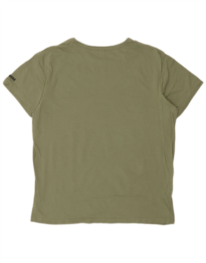 Camiseta gráfica masculina Carrera Top grande de algodão verde