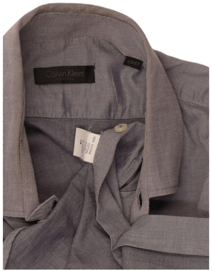 Camisa masculina Calvin Klein tamanho 43 17 XL algodão cinza