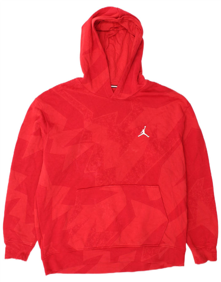 Jordan moletom com capuz masculino grande algodão geométrico vermelho