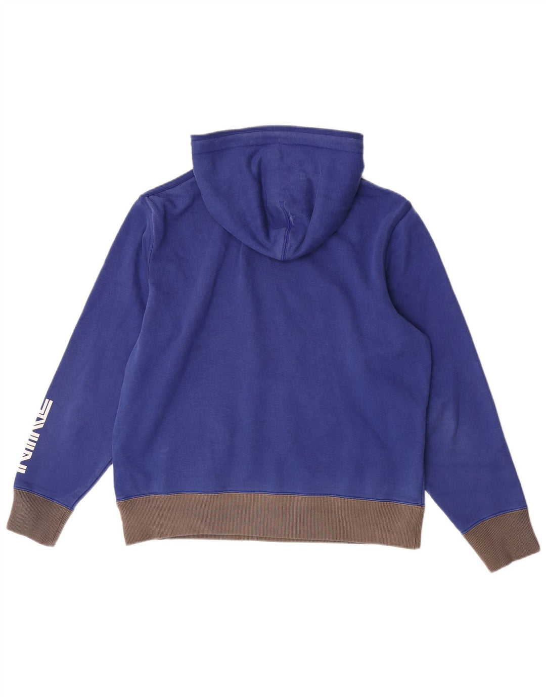 Suéter com capuz gráfico masculino Nike médio azul colorblock algodão