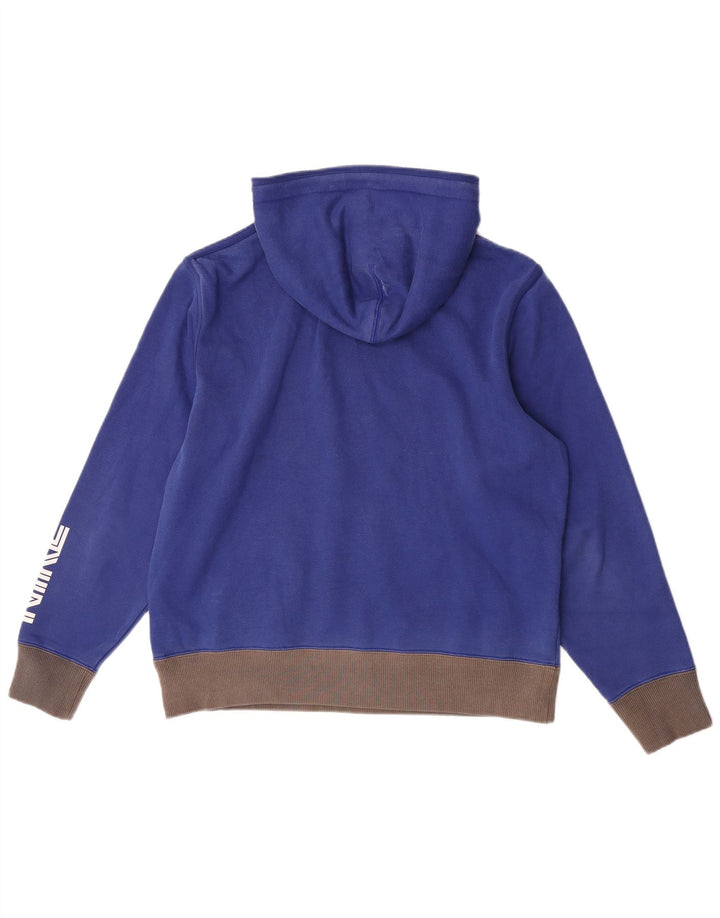 Suéter com capuz gráfico masculino Nike médio azul colorblock algodão