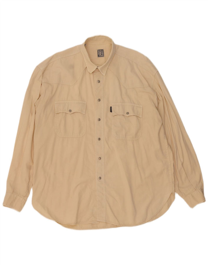 Camisa masculina CASSUCI 2XL algodão bege