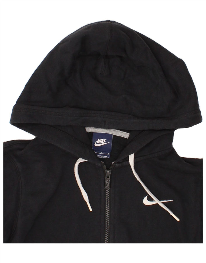 NIKE Womens Zip Hoodie Sweater UK 14 Medium Black Cotton Vintage Nike and Second-Hand Nike from Messina Hembry 
