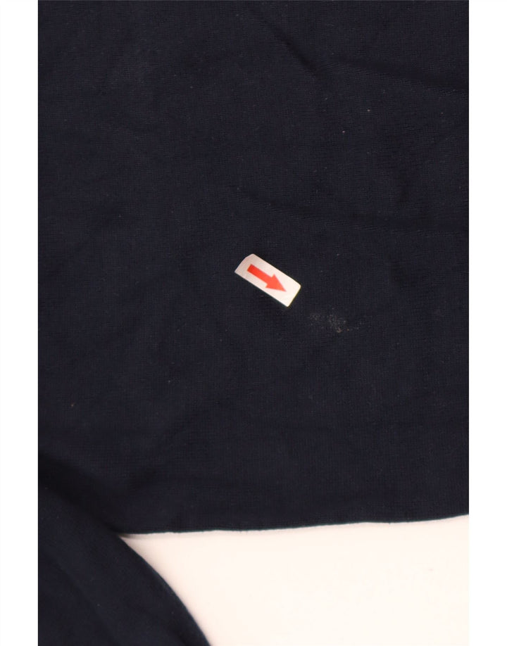 Suéter masculino Marks & Spencer com decote em V, algodão azul marinho médio