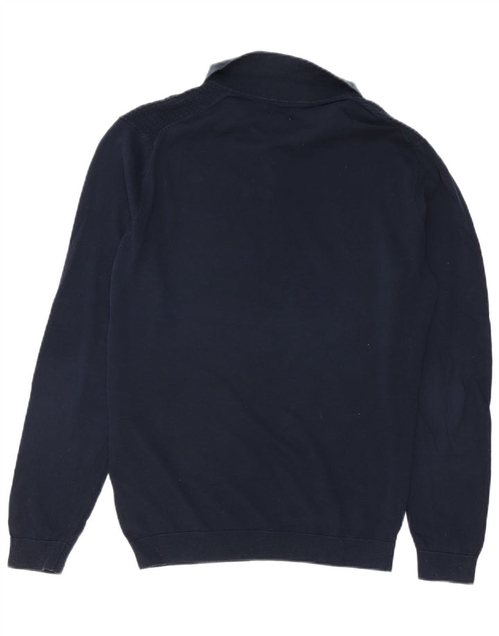 Suéter masculino MASSIMO DUTTI com gola polo e algodão azul marinho médio