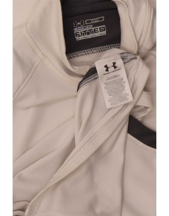 Under Armour Masculino Cold Gear Top Manga Longa Pequeno Colorblock Branco