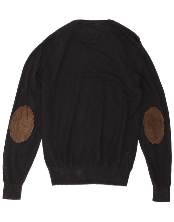 Suéter masculino Massimo Dutti com decote em V XL algodão preto