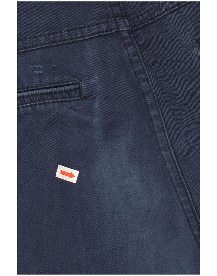 Zara Mens Slim Fit Chino Calças EU 38 Pequeno W30 L30 Azul Marinho