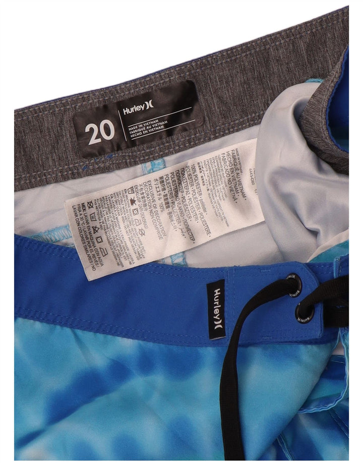 Shorts de natação Hurley Boys 15-16 anos azul tie-dye poliéster