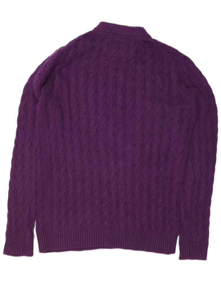 Suéter masculino Joules com gola redonda e viscose roxa grande