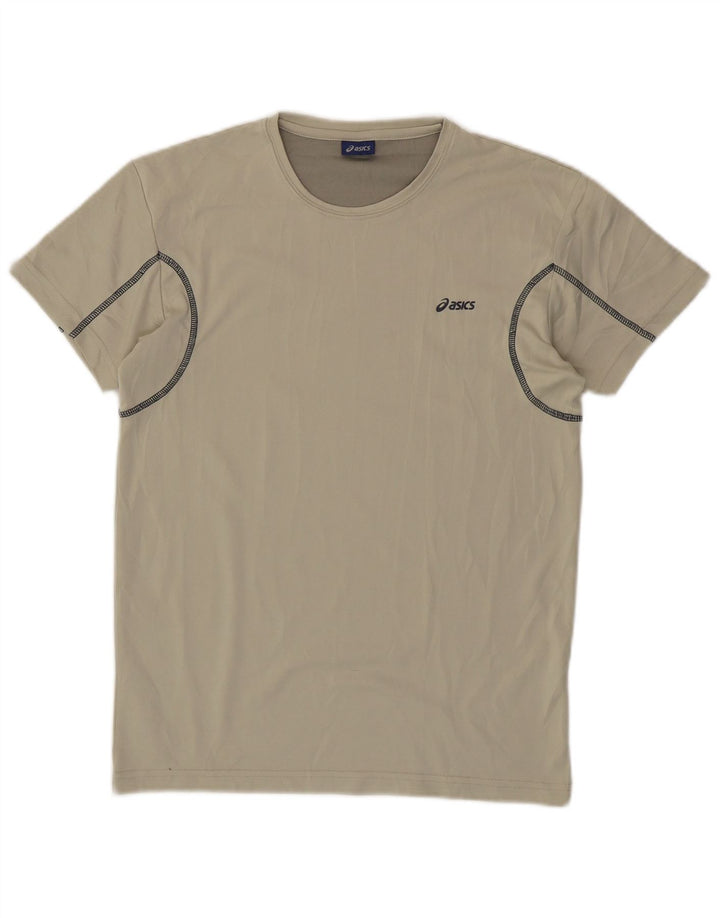 Camiseta masculina ASICS Top médio bege poliéster