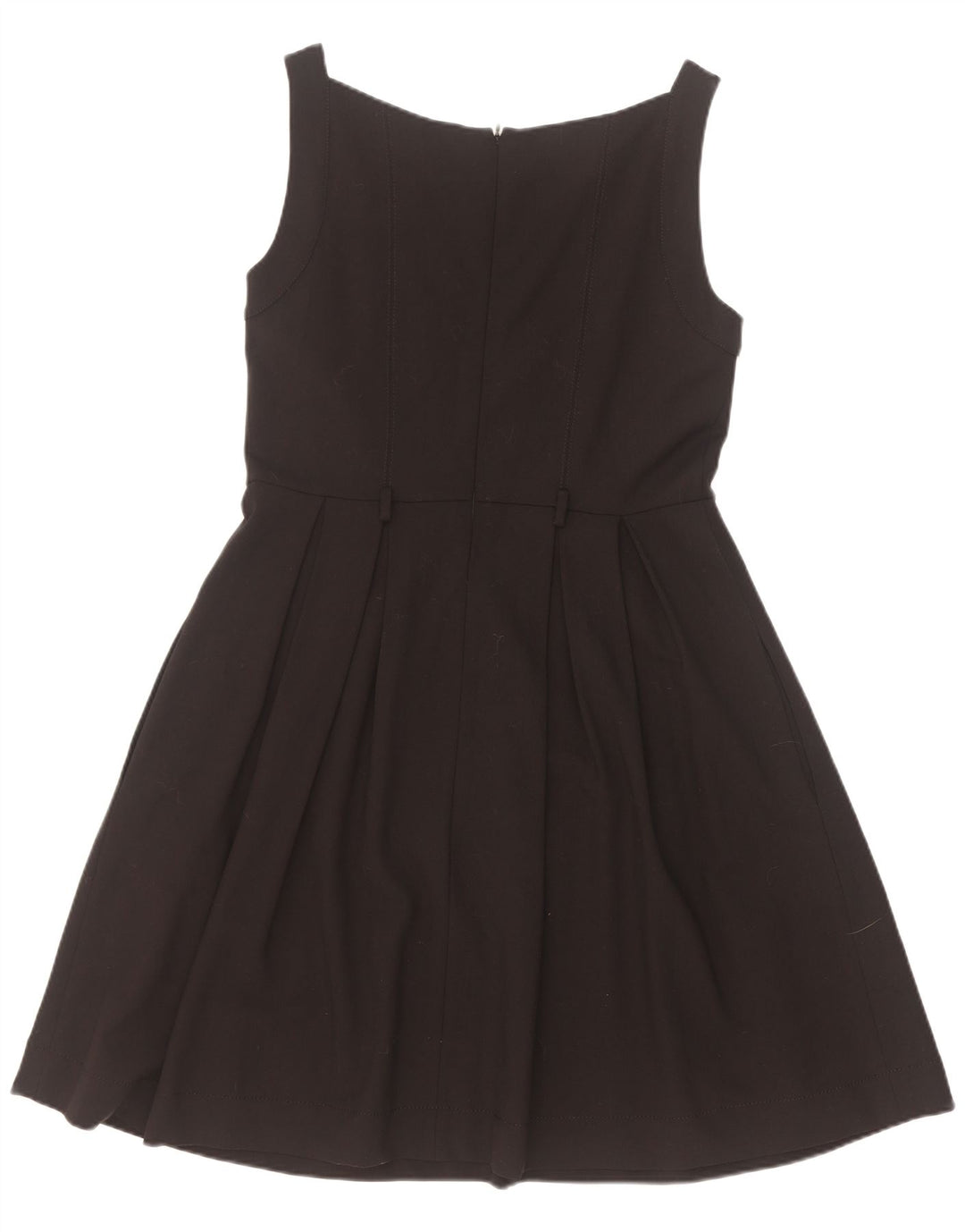 Vestido feminino vintage sem mangas evasê UK 12 médio preto