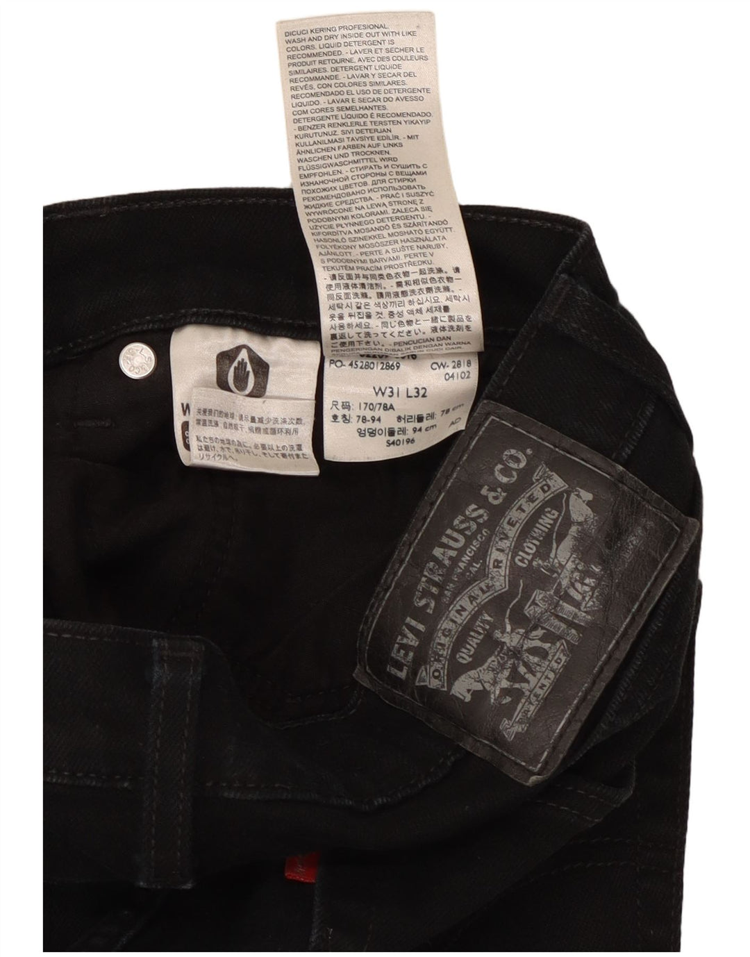 LEVI'S Jeans Skinny Masculino W31 L29 Algodão Preto