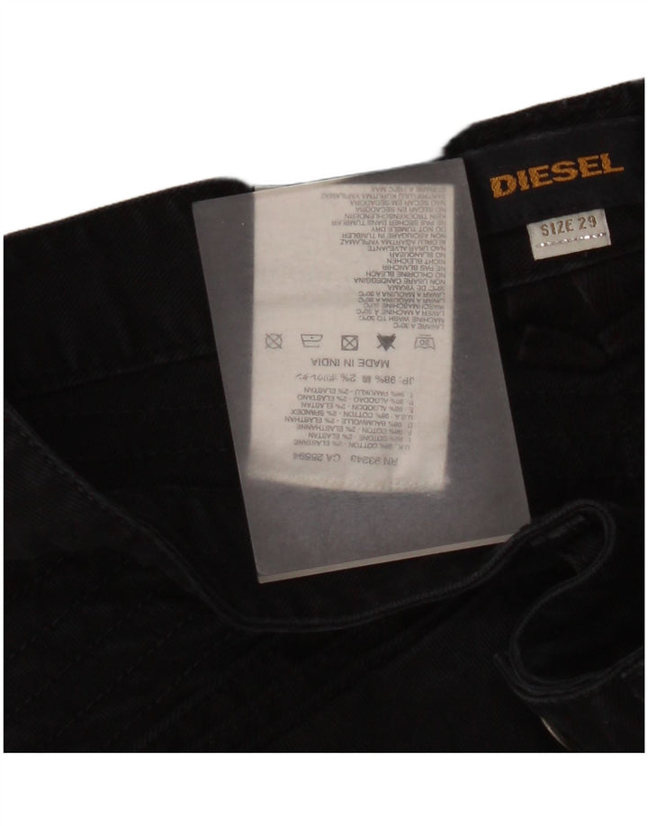 Mini saia jeans feminina Diesel W29 algodão preto médio